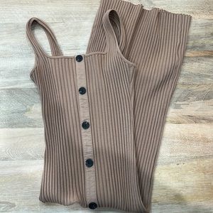 Enza Costa Ribbed Knit Button front dress